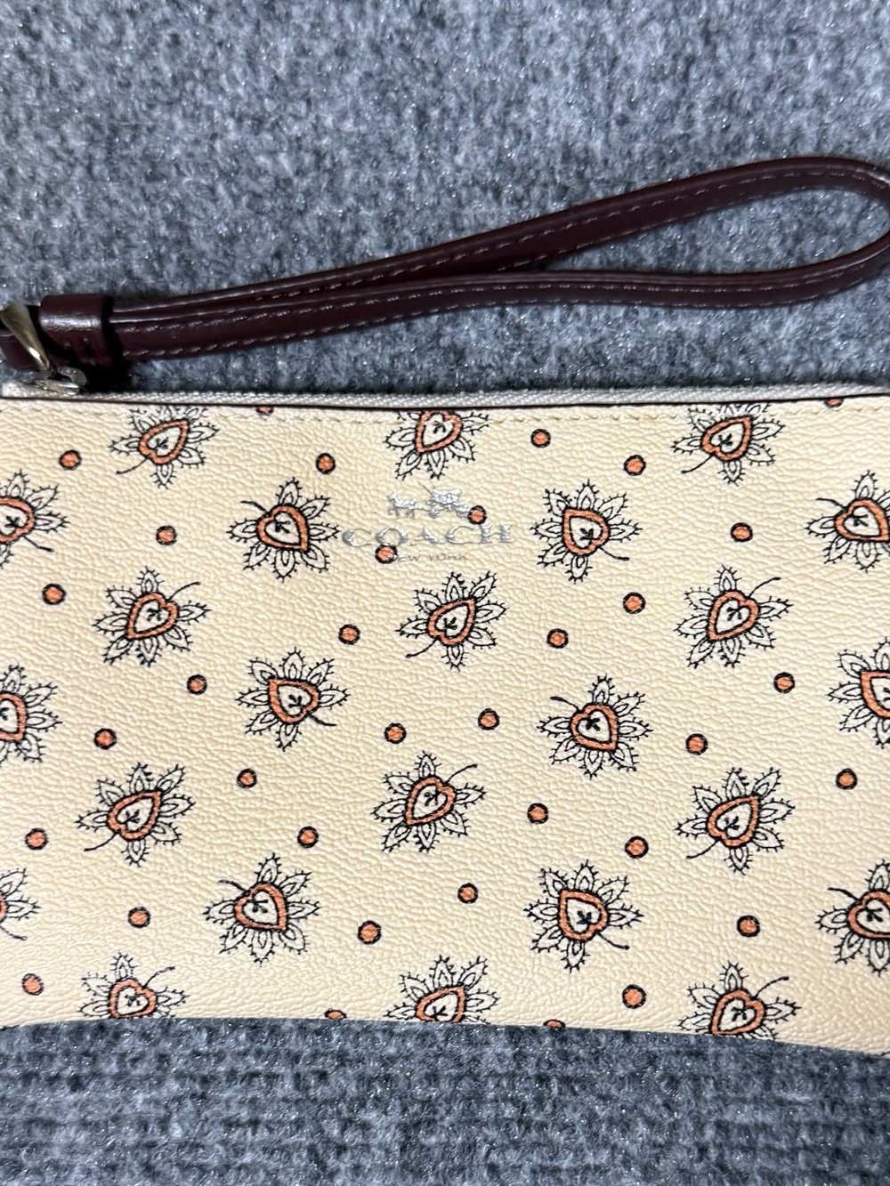 Coach Wristlet Clutch in Cream Floral Print